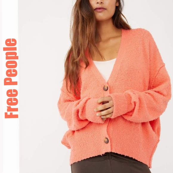 Free People Sweaters - Free People Found my Friend Cardi/Watermelon NWOT (retail $78)